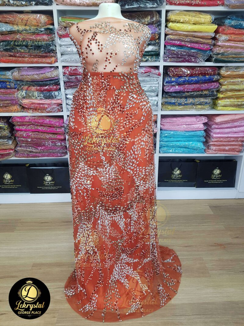 Crystal Fabric Burnt Orange Full Work