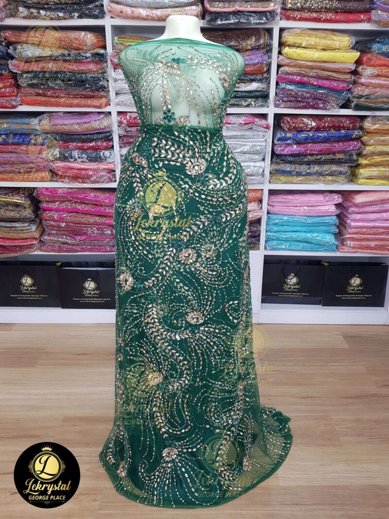 Crystal Fabric Emerald Green Full Work