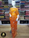 Orange Net on Silk with Silver Crystal Stones VIP George